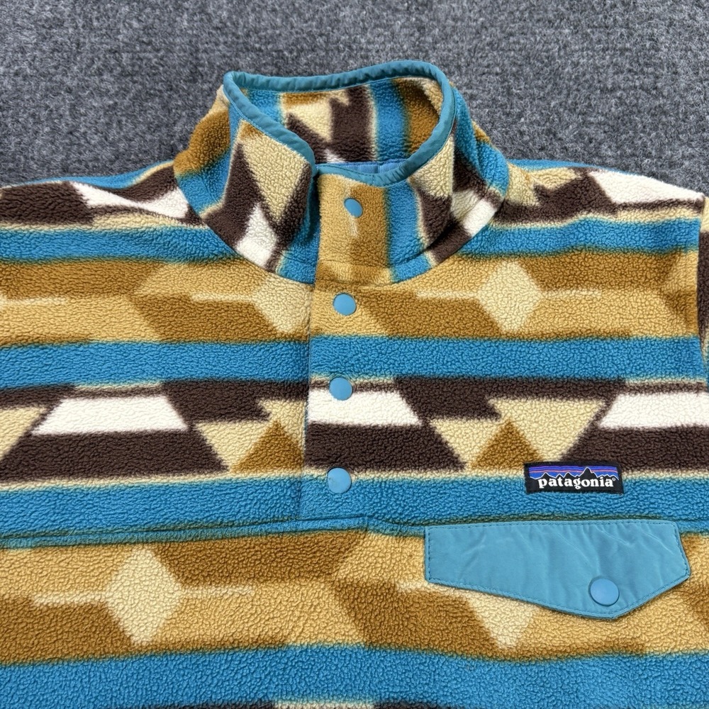 Patagonia Aztec Synchilla Snap T Fleece Pullover Womens Small Geometric Hiking - Picture 3 of 8